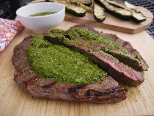 Grilled Steak with Tangy Chimichurri Sauce - Heartstone Farm