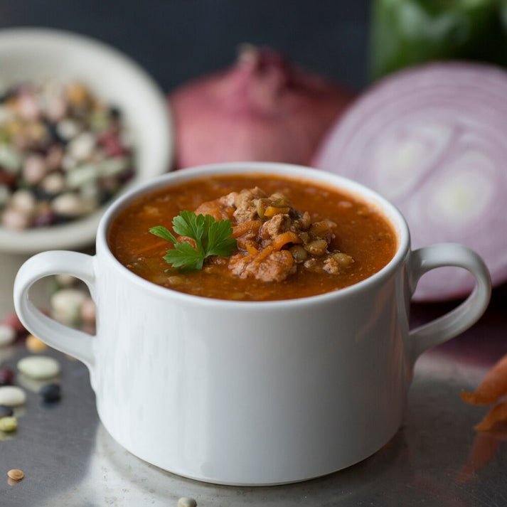 Tomato Lentil With Italian Sausage Soup - Heartstone Farm