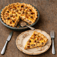 Bacon & Sausage Breakfast Quiche - Heartstone Farm