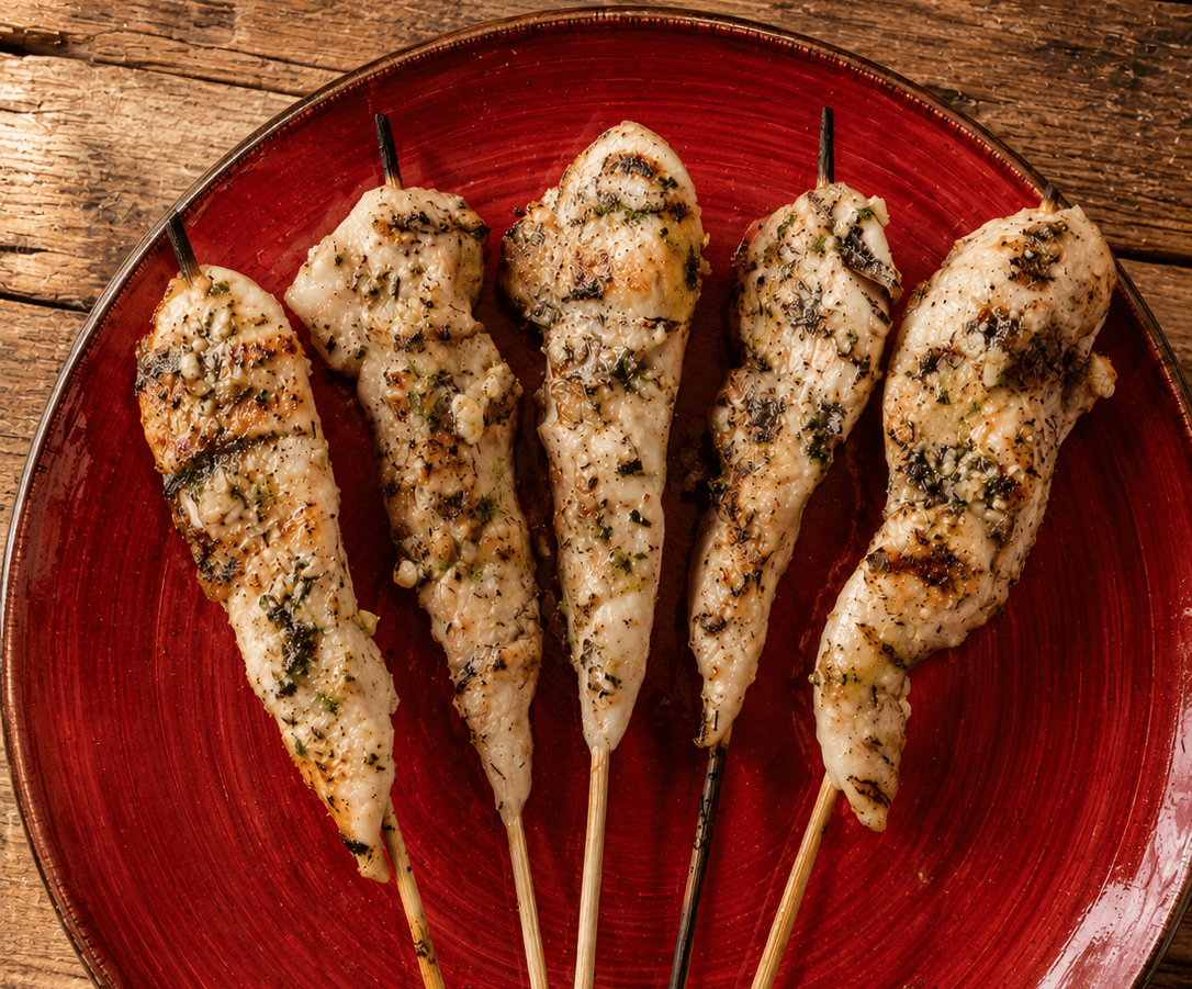 Garlic Dill Parmesan Chicken Tender Skewers - Heartstone Farm