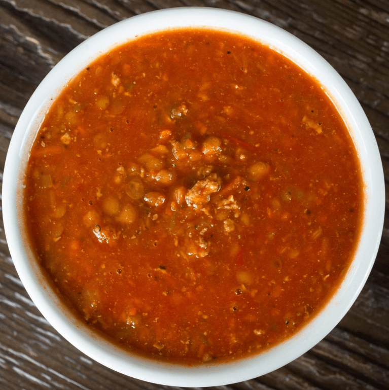 Tomato Lentil With Italian Sausage Soup - Heartstone Farm