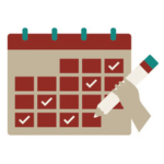 pencil on calendar icon