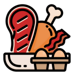 meat and eggs cartoon icon
