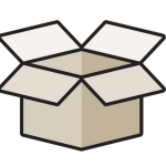open cardboard box icon