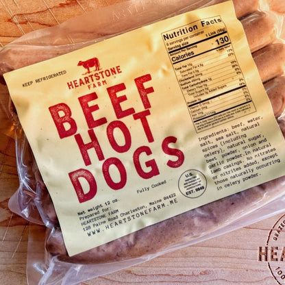 100% Grass Fed All-Beef Hot Dogs - Heartstone Farm