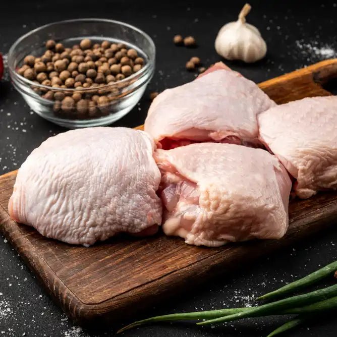 Chicken Thighs (with skin and bone) 4 in package - Heartstone Farm